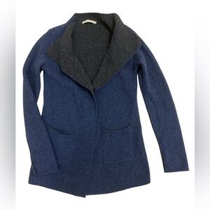 Chiaramente Open Wool Blend Pocketed Cardigan Sweater Size M